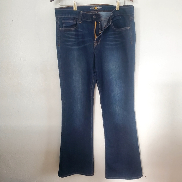 Lucky Brand Women's Dark Washed Boot Cut Mid Rise Jeans Size 12 - Picture 5 of 13
